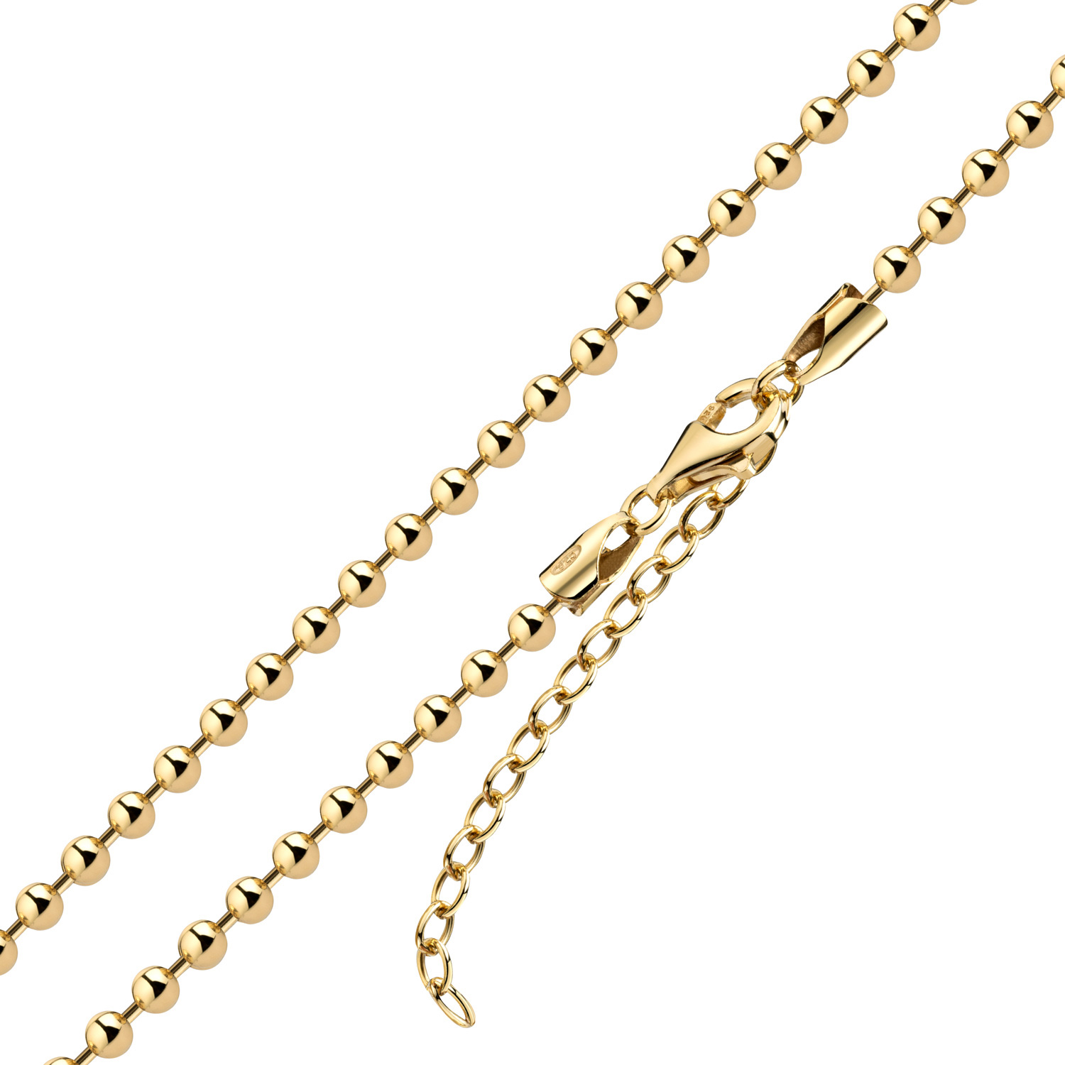 Vergoldete Kugelkette „Golden Glow“ – 925er Silber