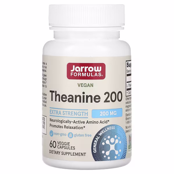 Jarrow Formulas, Theanine 200, 200 mg, 60 Veggie Capsules