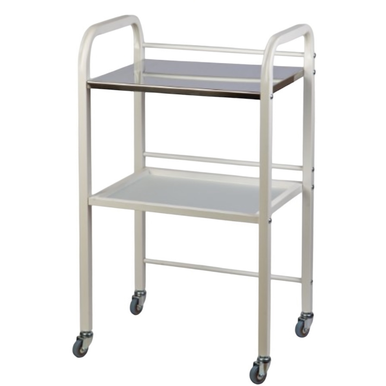 Столик медичний з полицями із харчової нержавійки, білий