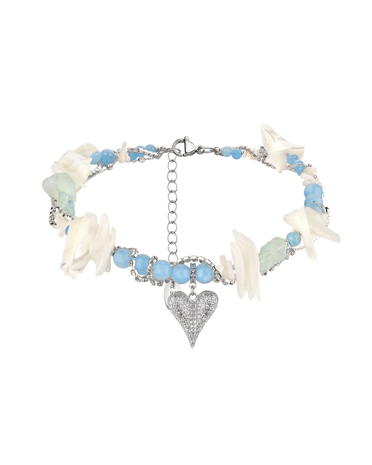 POP CORN blue necklace