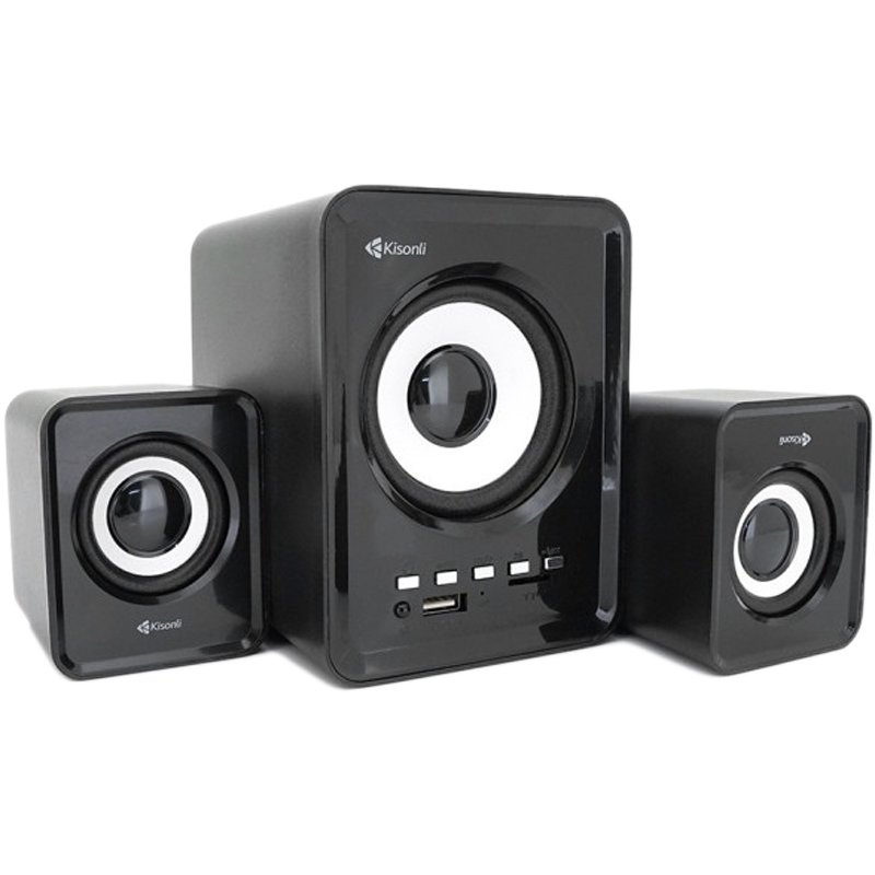 Колонки для комп'ютера Kisonli U-2800BT Bluetooth/USB2.1 RGB Black