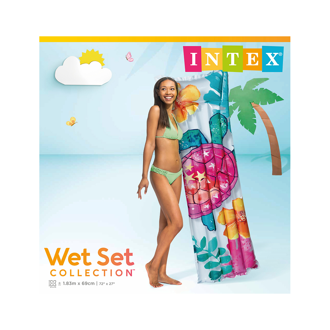 Матрац надувний Intex 59720, 183*69 см з підголівником