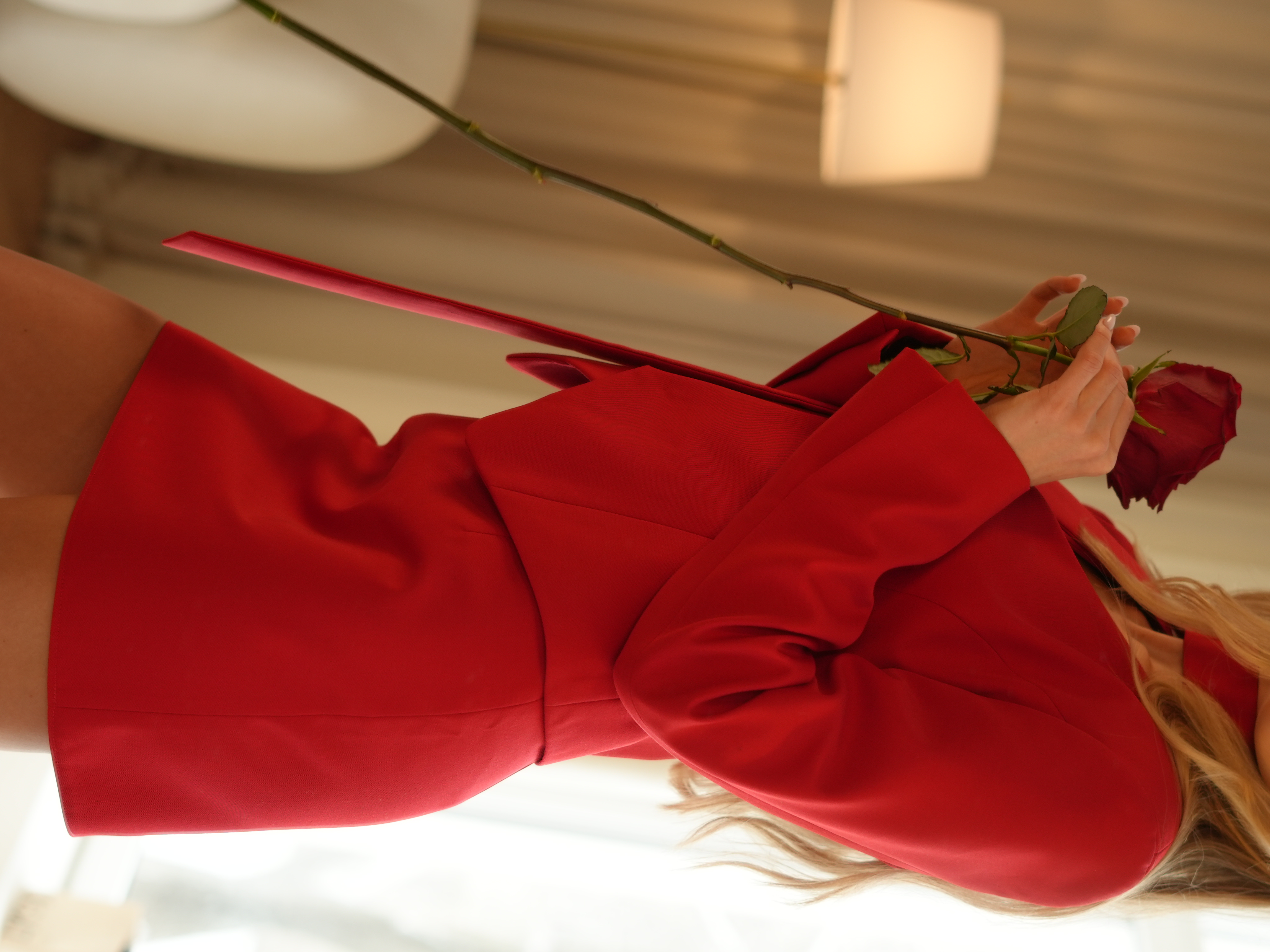 Спідниця з високою талією червона