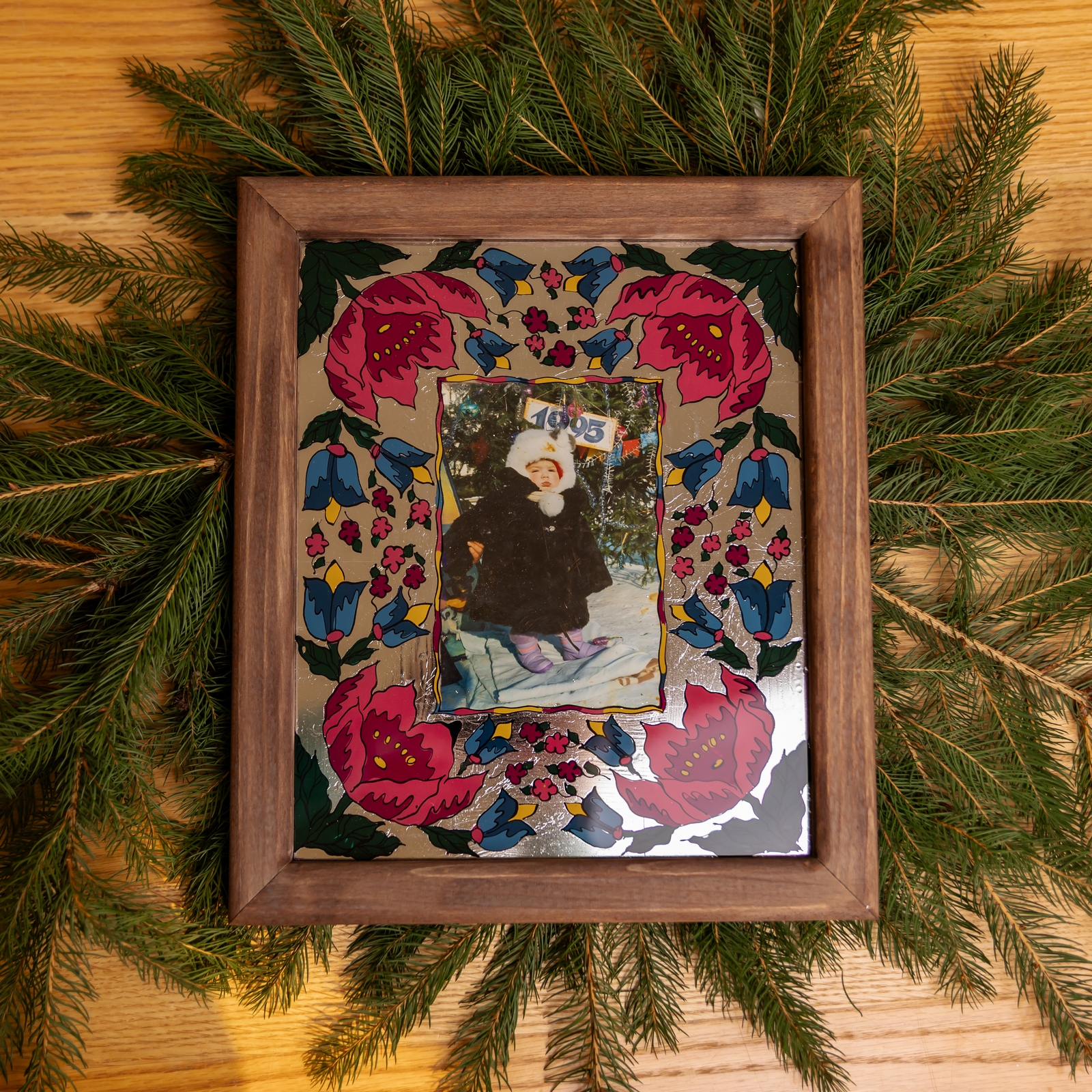 Мальована рамка на склі, 29х33 см