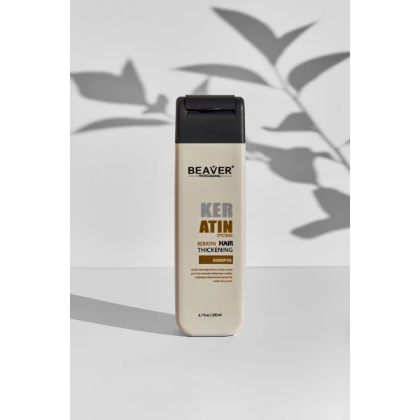 Шампунь з кератином для густоти і потовщення волосся 200 мл Beaver Professional