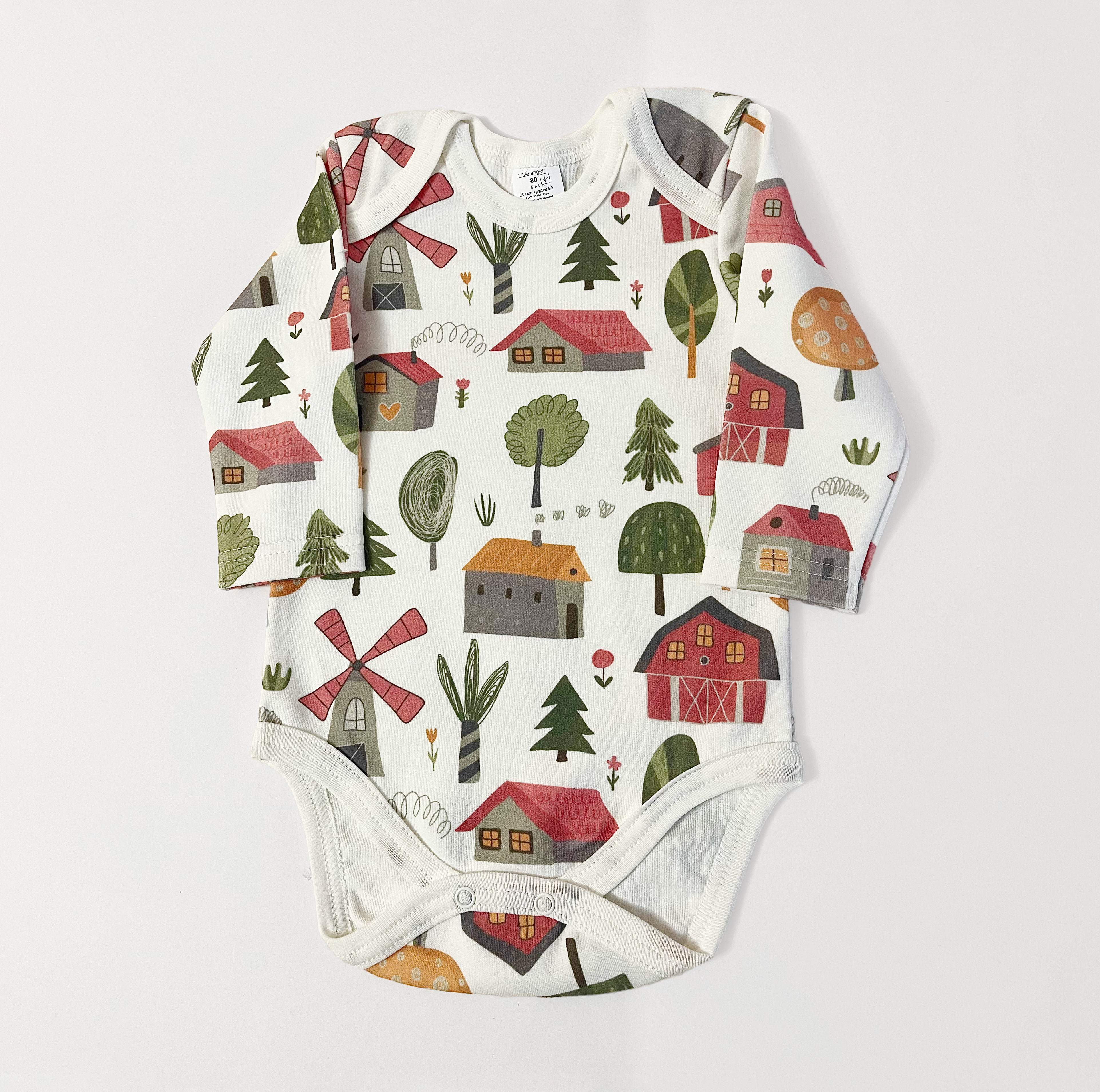 Боді з принтом "Будиночки"