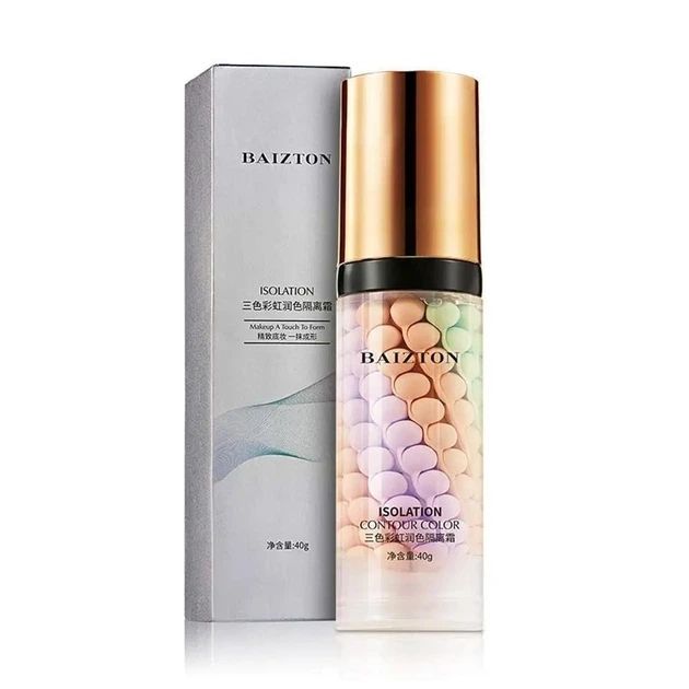 База під макіяж для обличчя триколірна Baizton Isolation Contour Color 40г