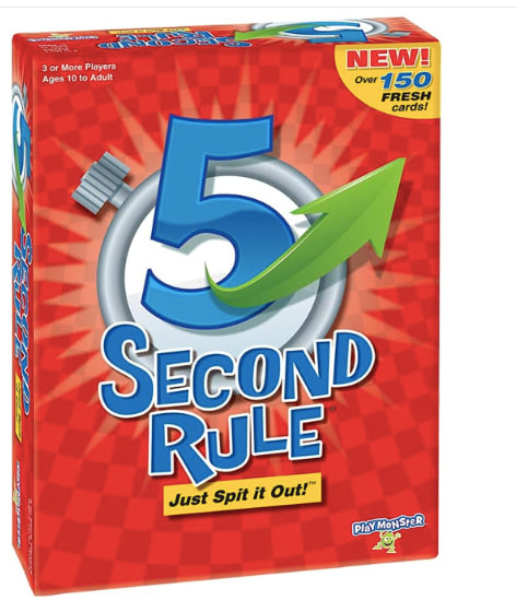 5 Second Rule Game - Simple Questions Card Game for Family Fun, Party, Kids, Travel, Game Night & Sleepovers - Think Fast and Shout Out Answers - For Ages 10+