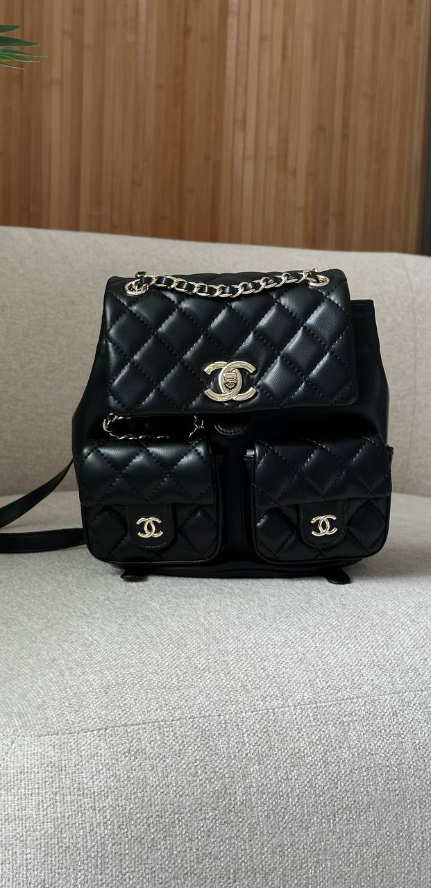 Chanel Two-Pocket Duma Backpack Black