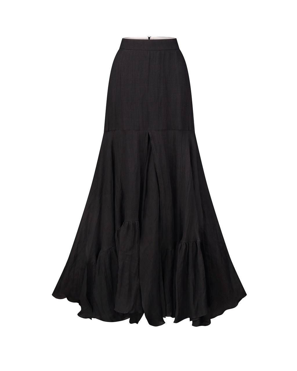 Cotton multi-layered skirt with slits