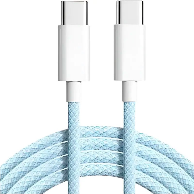 Кабель USB Original Quality Type-C to Type-C 1m 60W (Інструмент для вилучення SIM-карти) (Woven) (коробка) Blue