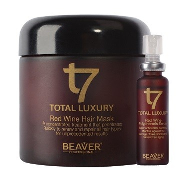 ОМОЛОДЖУЮЧА МАСКА ДЛЯ ВОЛОССЯ TOTAL-7 НА ОСНОВІ ЧЕРВОНОГО ВИНА Beaver T7 Total Luxury Red Wine Hair Mask