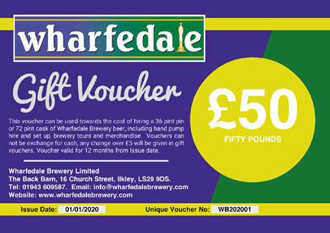 Wharfedale Brewery Gift Voucher: £50