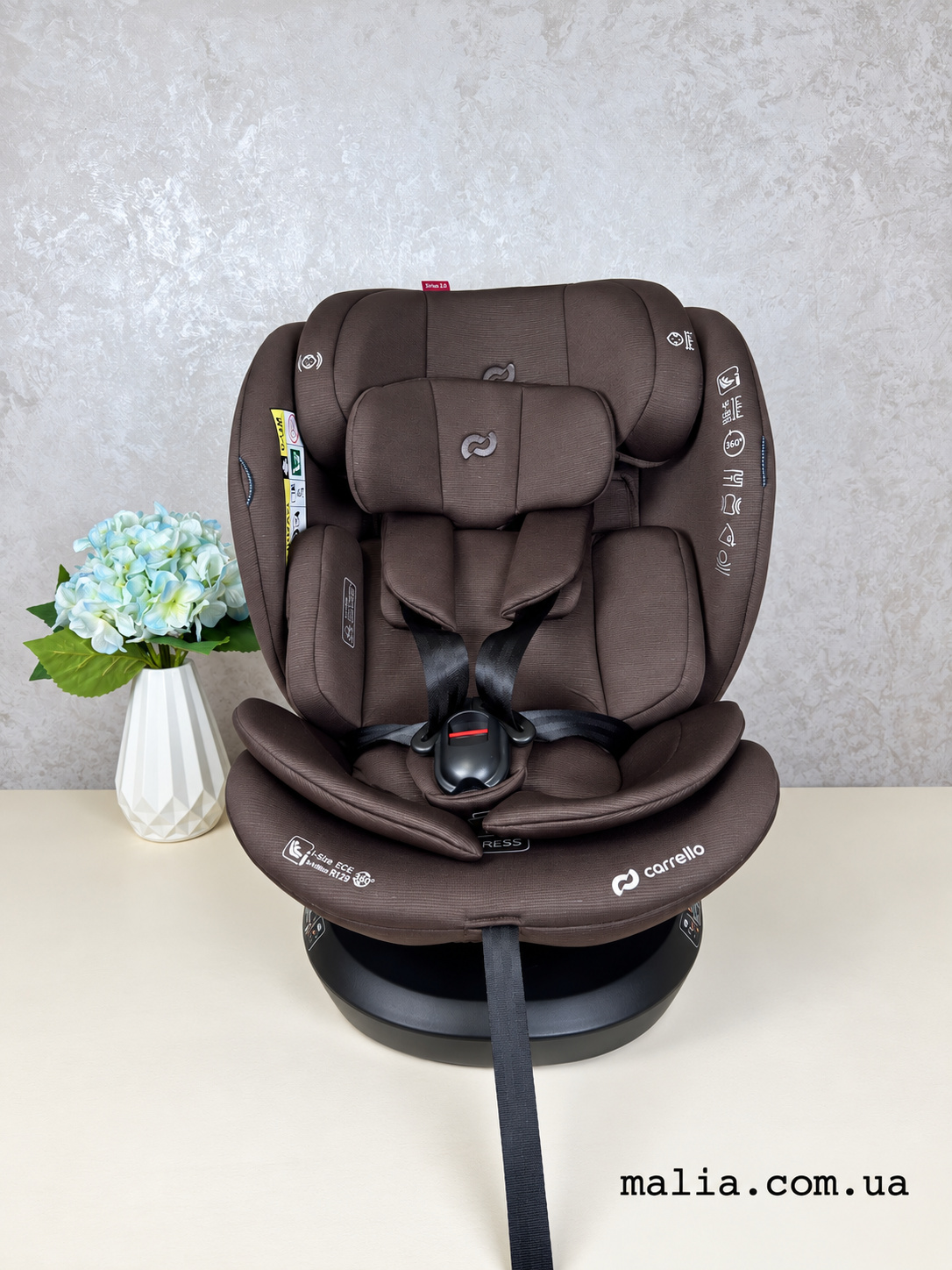 Автокрісло Carrello Sirius 2.0 CRL-8809 i-Size 40-150см ISOFIX, поворот, якір Chocolate Brown