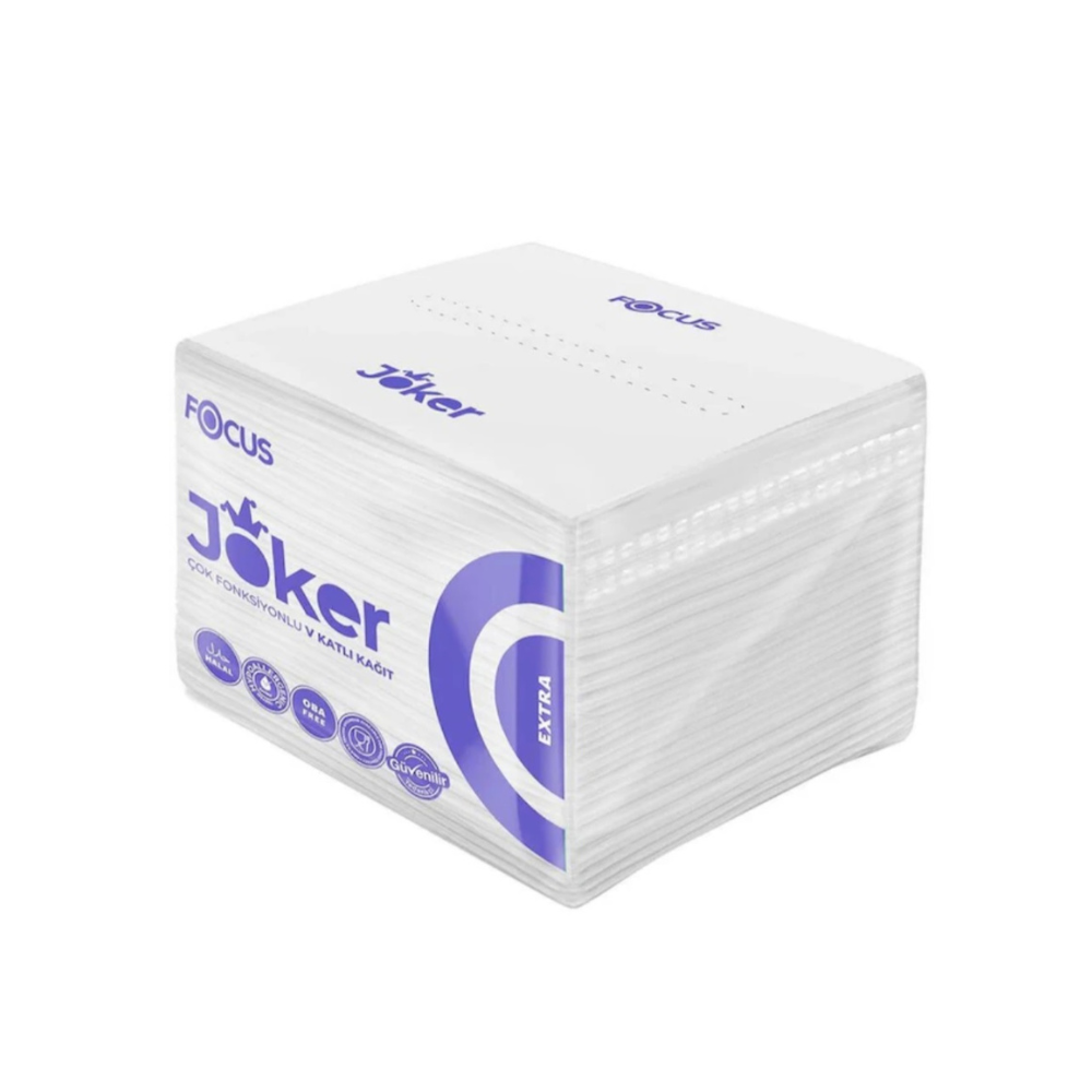 Туалетний папір ОПТОМ листовий FOCUS JOKER, 2-шаровий, V-складання, 250 листів, 105х210 мм, 30 шт./ящ.