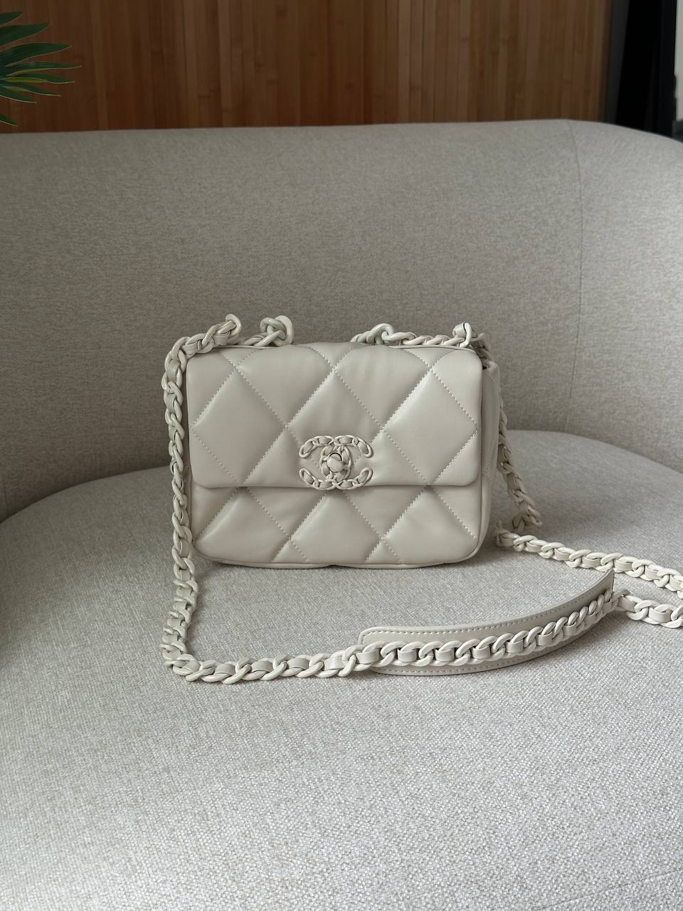 Chanel 19 Handbag Beige bag