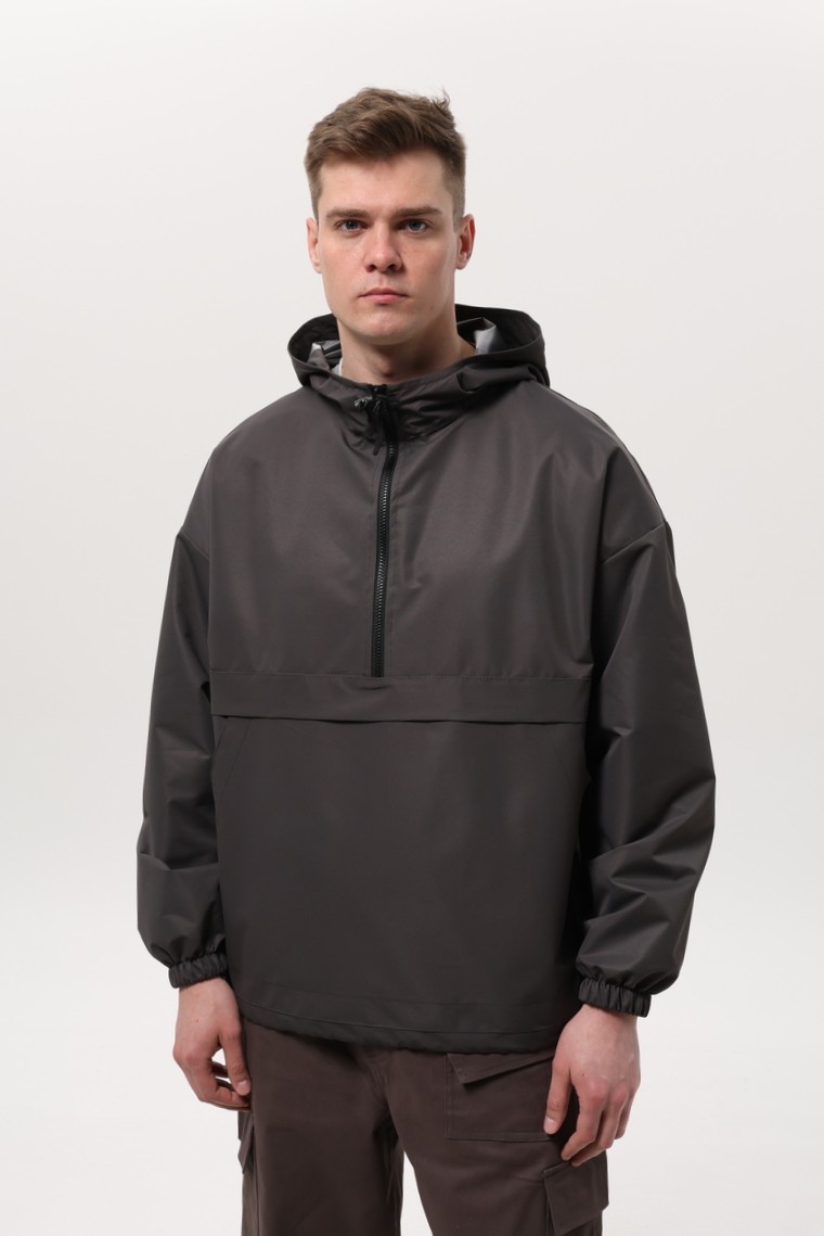 Куртка вітровка-анорак з капюшоном BNDK Dark Grey