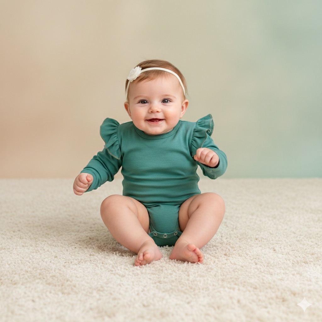 Дитяче боді з крильцями у оливковому кольорі