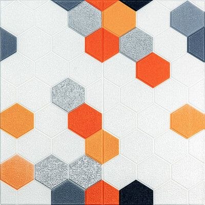 ПАНЕЛЬ СТІНОВА 3D  МОЗАЇКА ОРАНЖЕВА