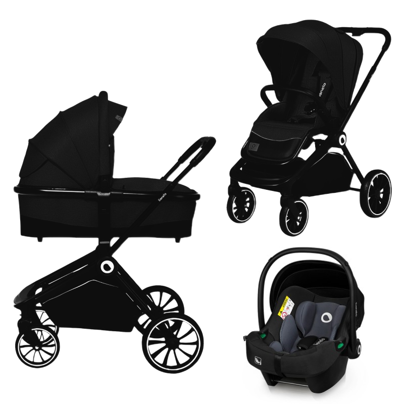 Коляска 3 в 1 Lionelo Mika Plus Black Onyx