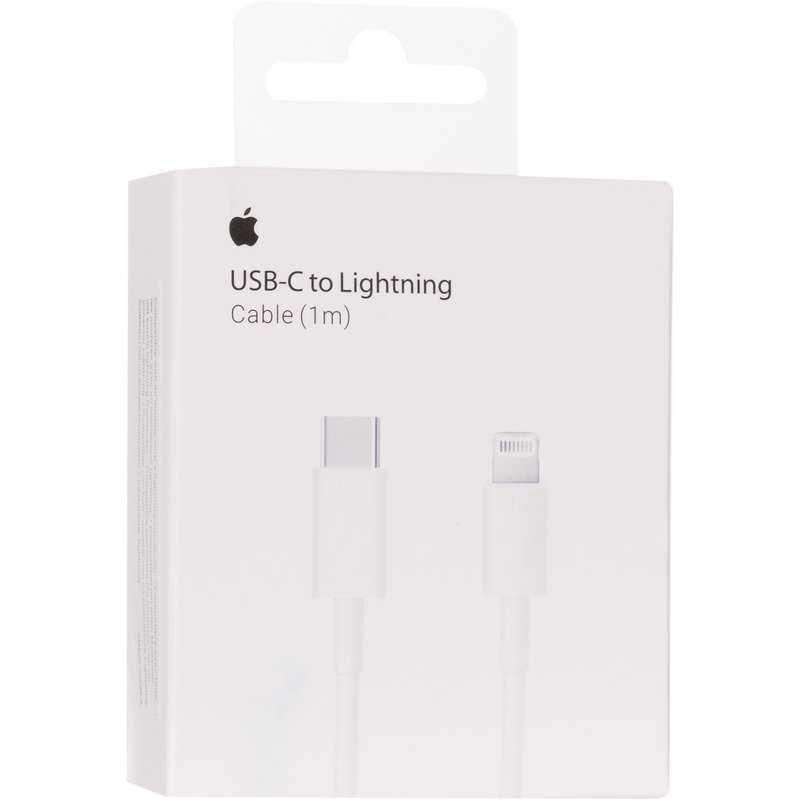 Кабель 99% Original Lightning Type-C 1m (чіп MFI Foxconn) (box) White