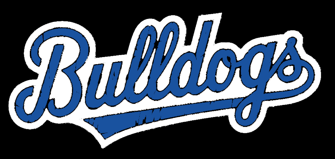 Bulldog font with tail - BLUE