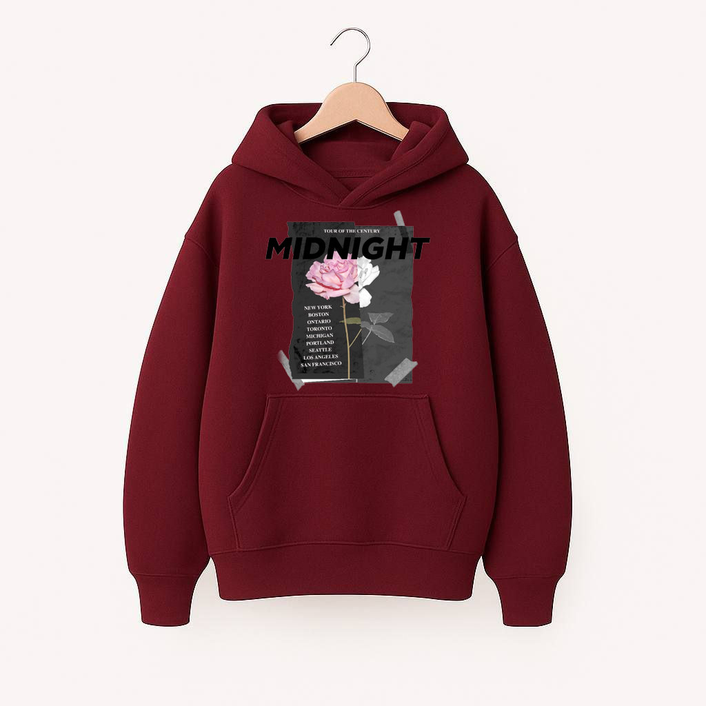 ХУДІ  ОВЕРСАЙЗ БОРДОВЕ З ПРИНТОМ 