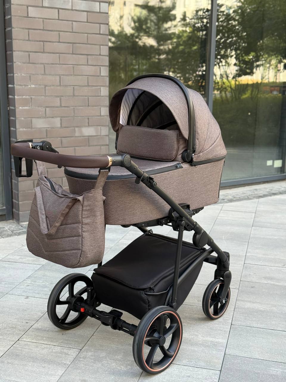 Коляска 2в1 Baby Pram Evelyn текстиль Light Chocolate