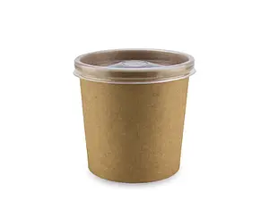 Крафтовий супник з кришкою СТАНДАРТ 480 мл, упаковка 50 шт