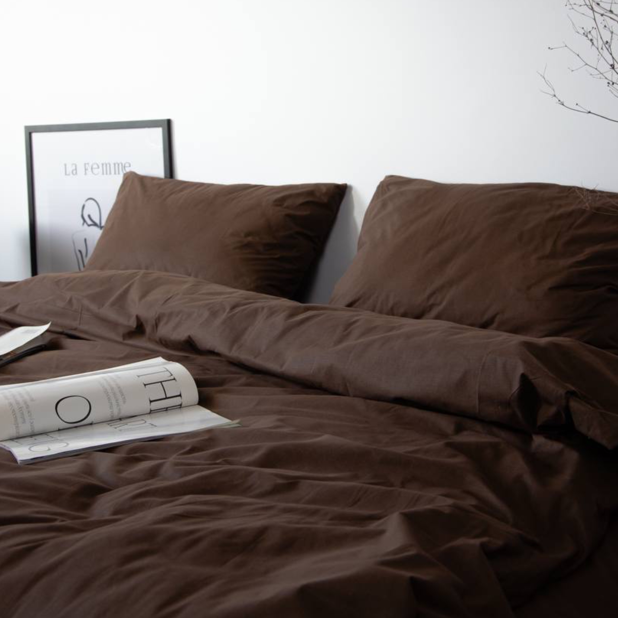 Постільний комплект Матова 100% бавовна Шоколад