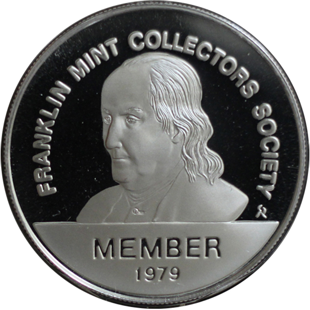 1980 Franklin Mint Collectors Society Member Card and Coin