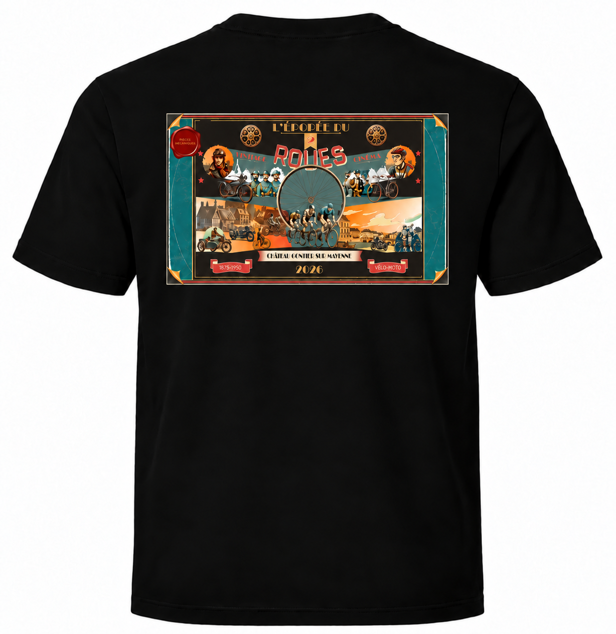 T-shirt Collector Affiche – L’Épopée du 2 Roues - Noir
