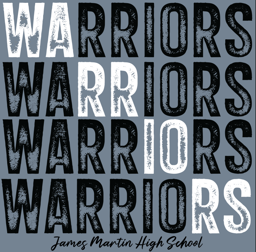 Martin Warriors Stacked Font with WHITE diagonal