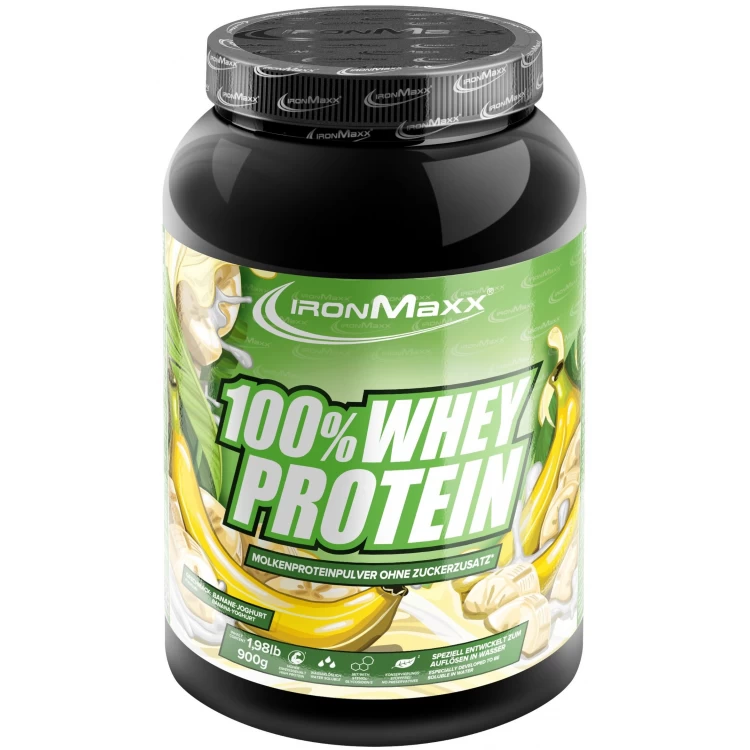 IronMaxx 100 % Whey Protein 900 г – Банановий йогурт
