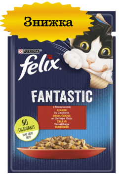 Вологий корму для котів Пуріна Фелікс (Purina Felix Fantastic) з яловичиною в желе, 85 г