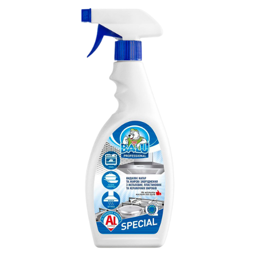 Професійний засіб для миття кухні та алюмінієвих поверхонь BALU SPECIAL, 550 мл з розпилювачем
