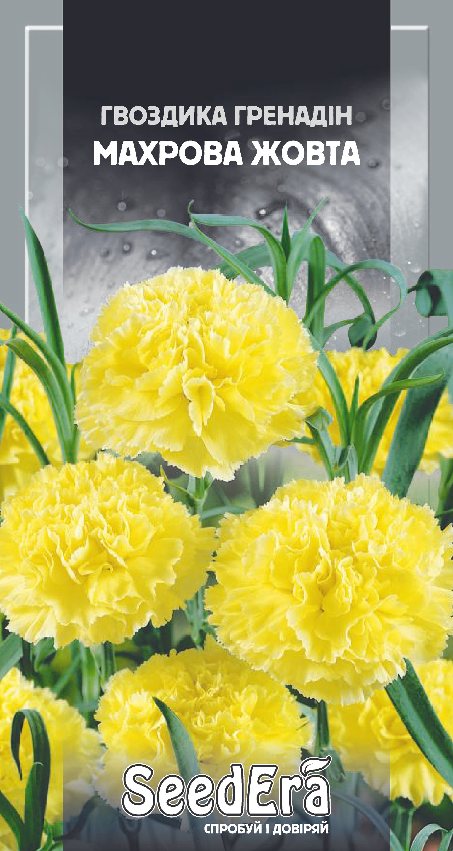 Насіння Квіти Гвоздика Гренадін махрова жовта, 0,2 г