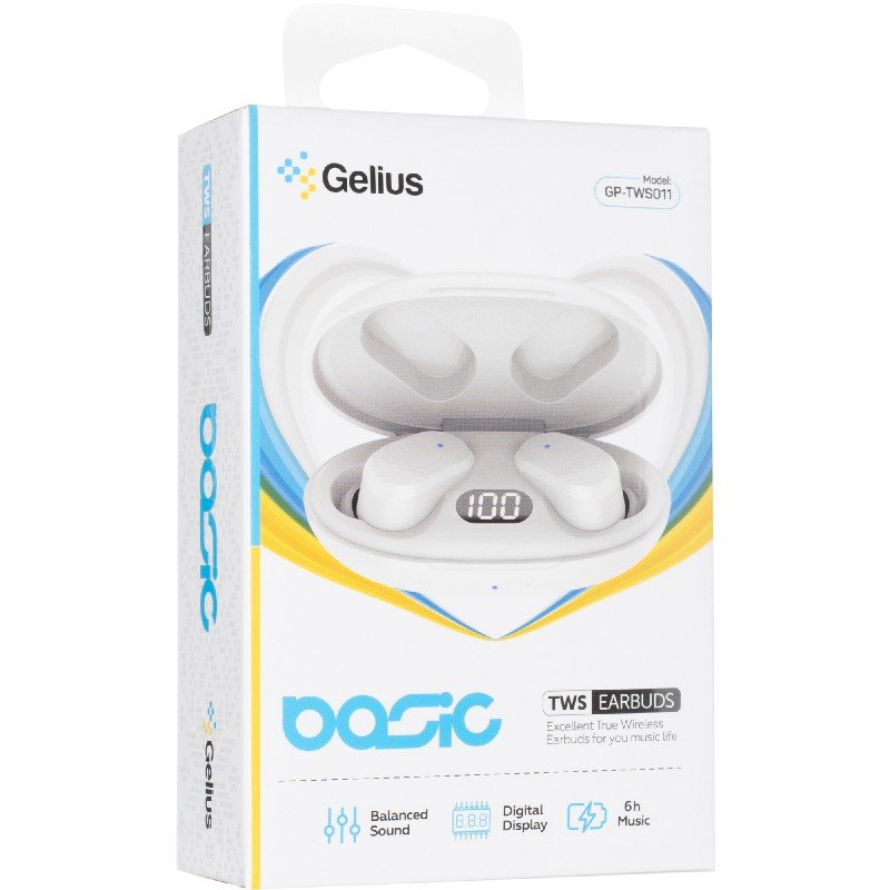 Бездротові навушники TWS Gelius Basic GP-TWS011 White