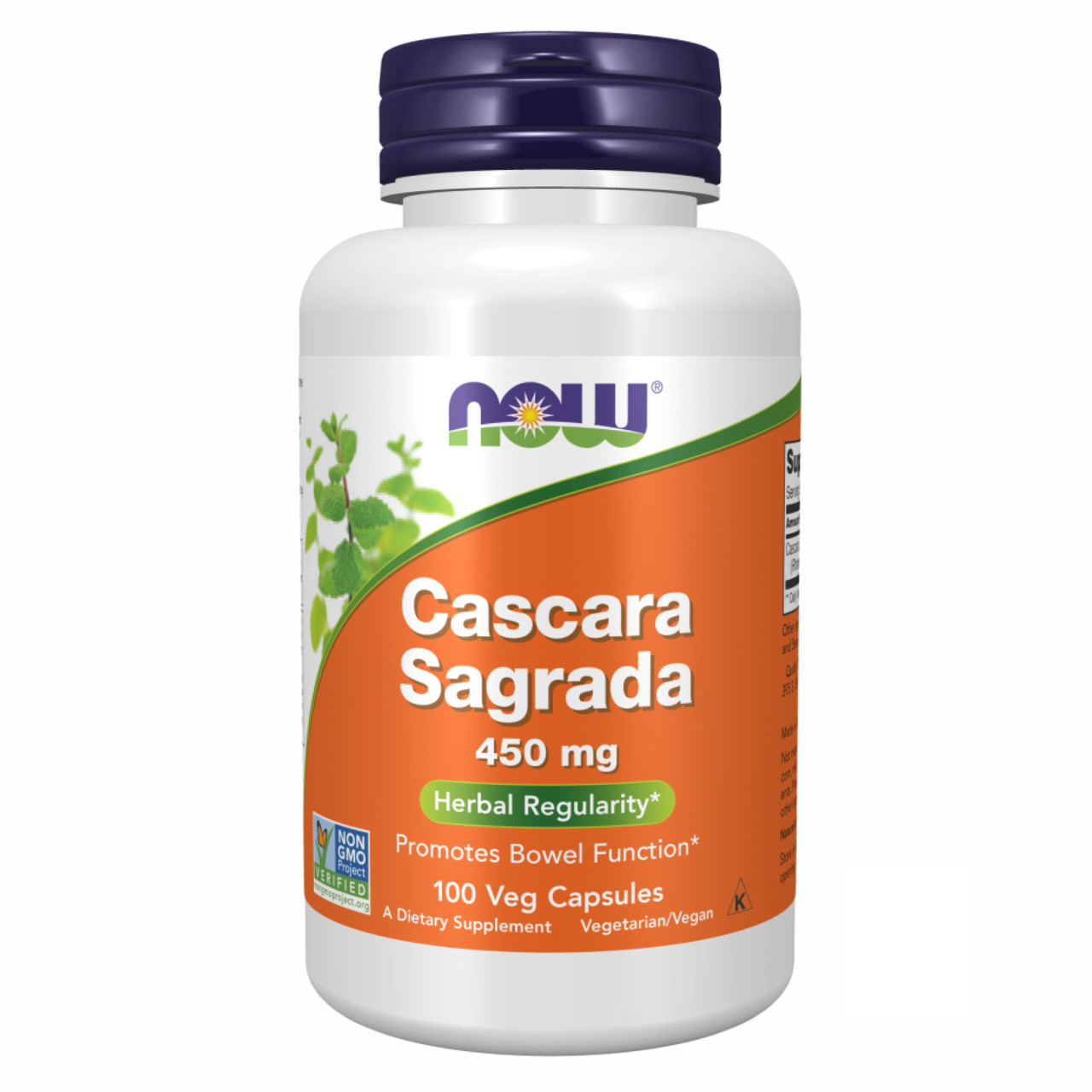 NOW Foods, Каскара, 450 мг, 100 веганських капсул