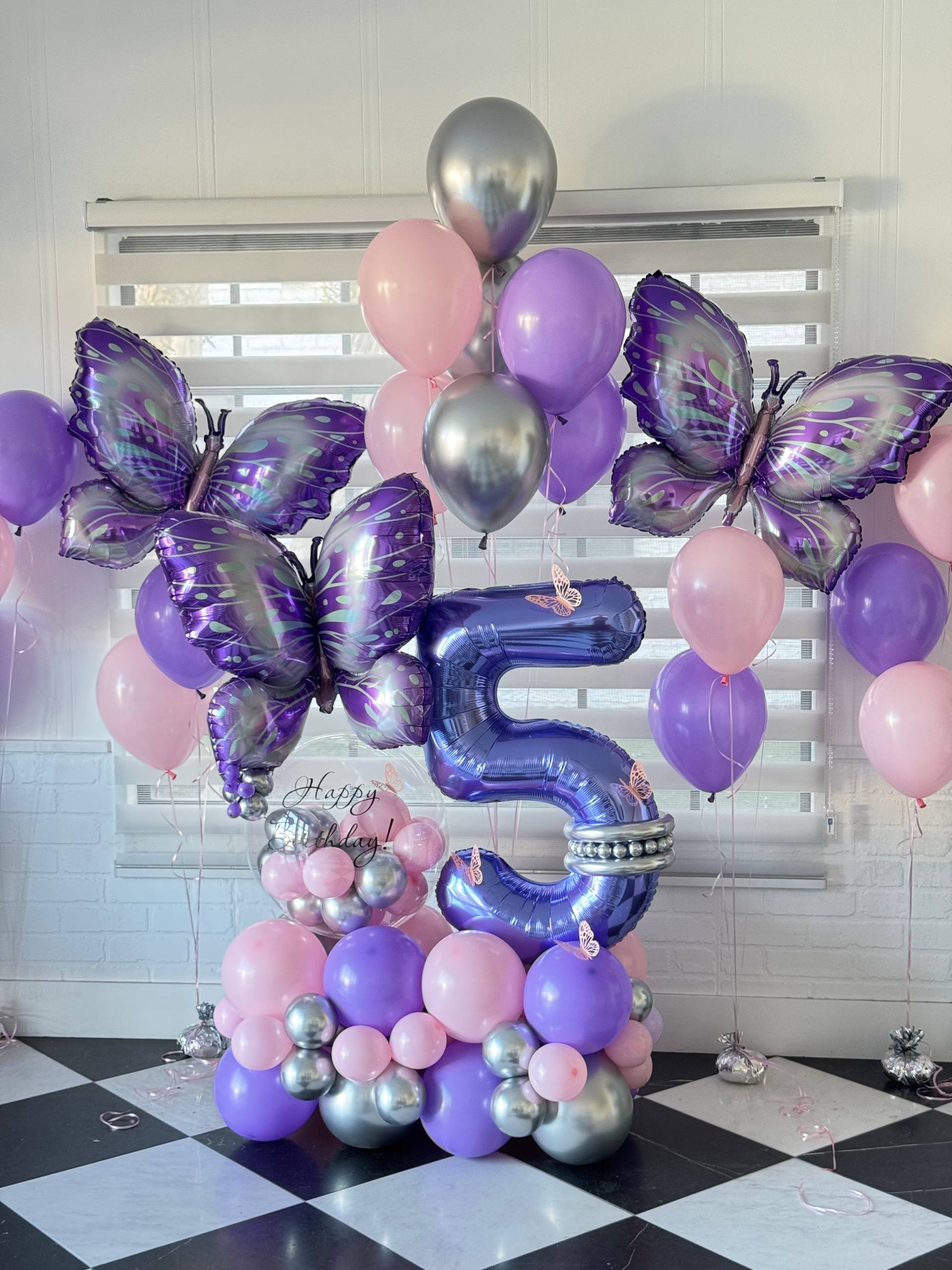 Butterfly Kiss Number Arrangement + Bunch of Helium Balloons