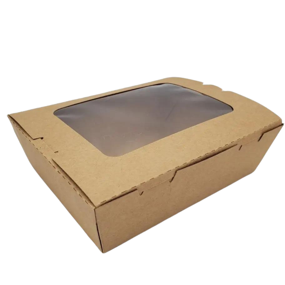 Салатник прямокутний з кришкою та вікном 500 мл, 200 шт