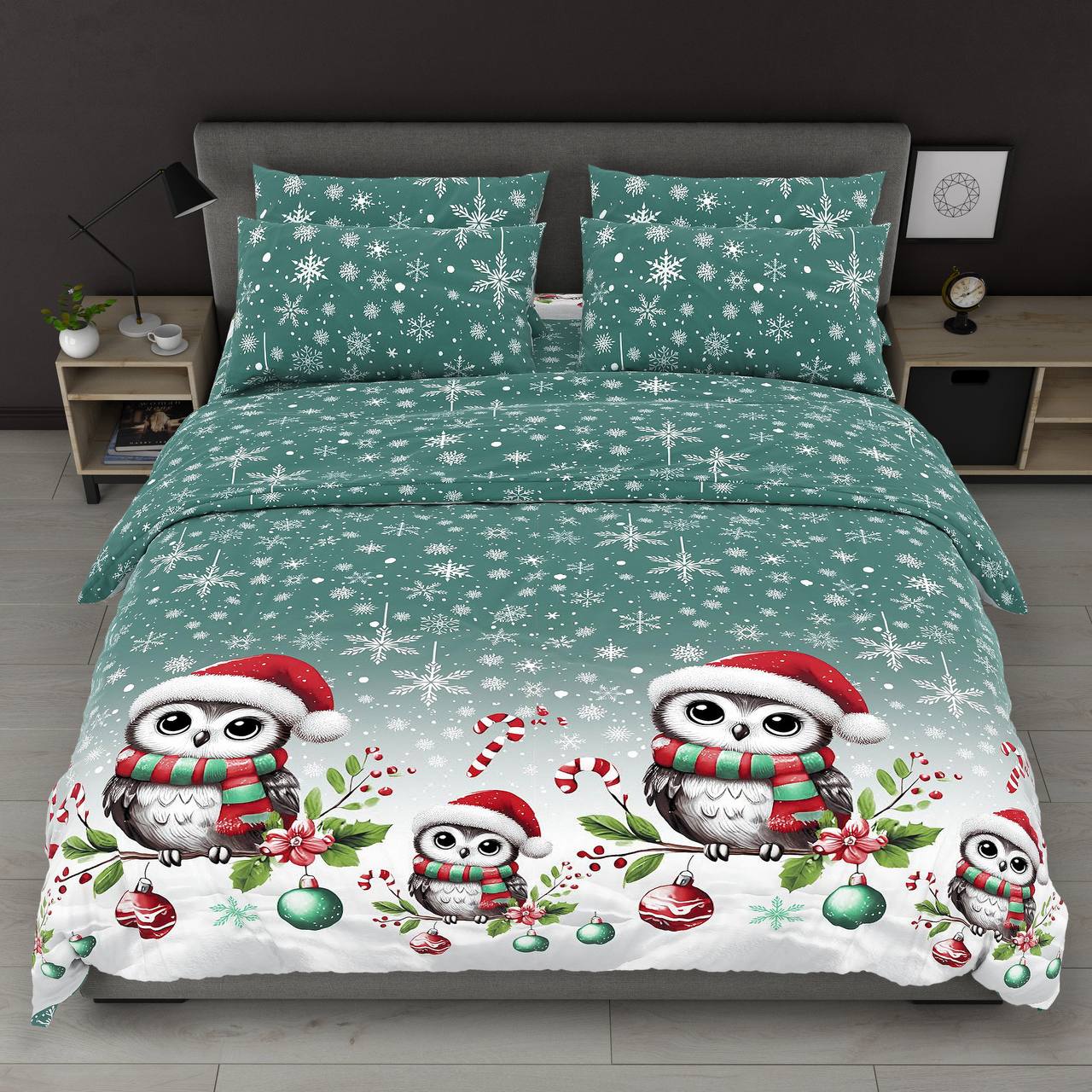 Постільний комплект Матова 100% бавовна Совенята