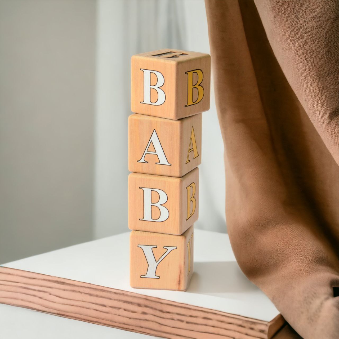 Дерев'яні кубики з написом Baby для декору 45*45*45 мм KolodaToys 9029
