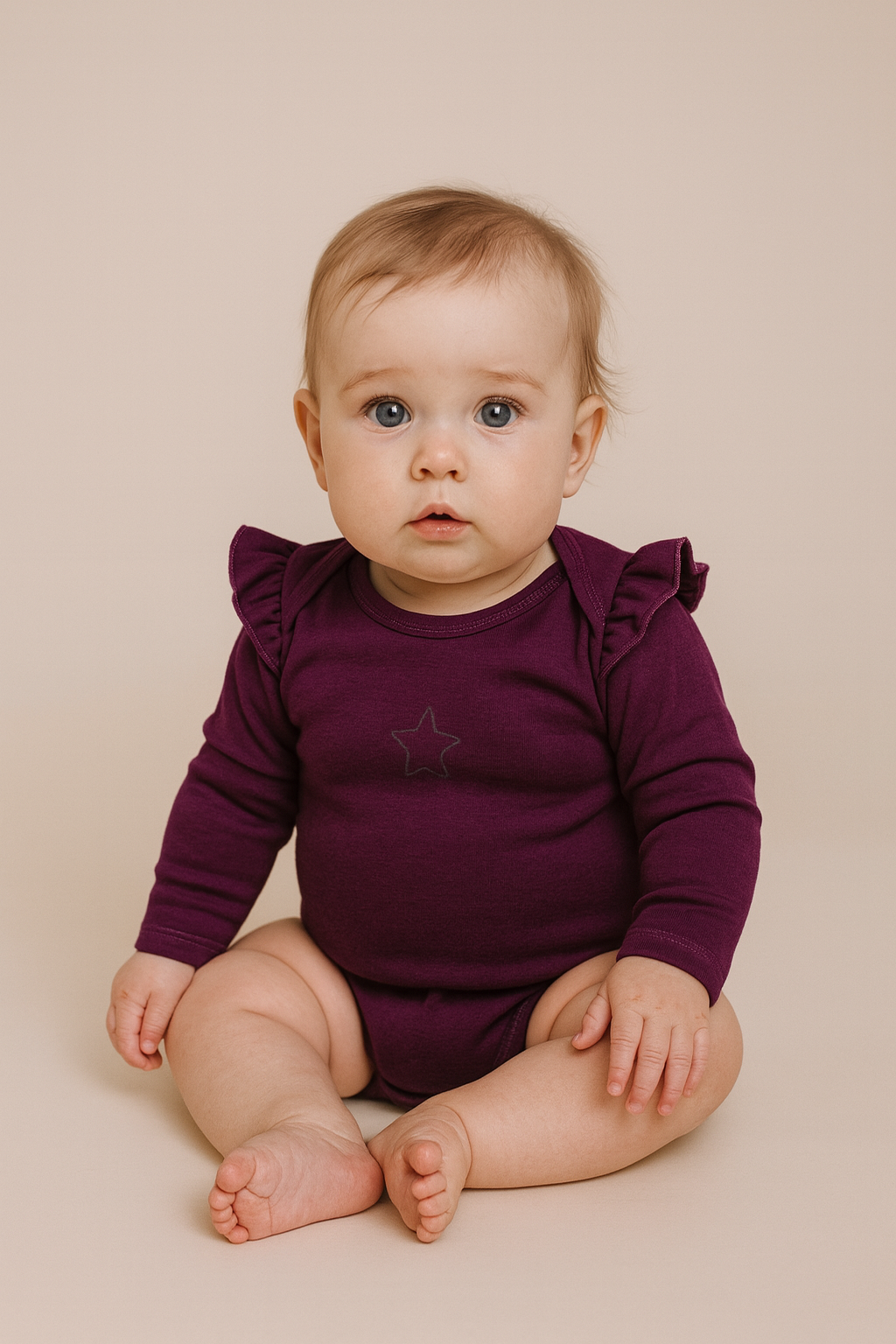 Дитяче боді з крильцями у сливовому кольорі