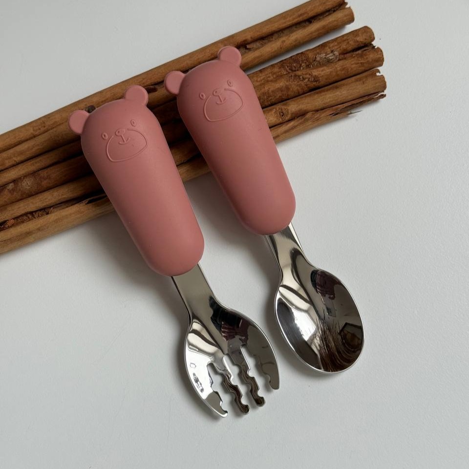 Прибори металеві "Ведмедики" Трояндовий світанок (Rose Dawn)