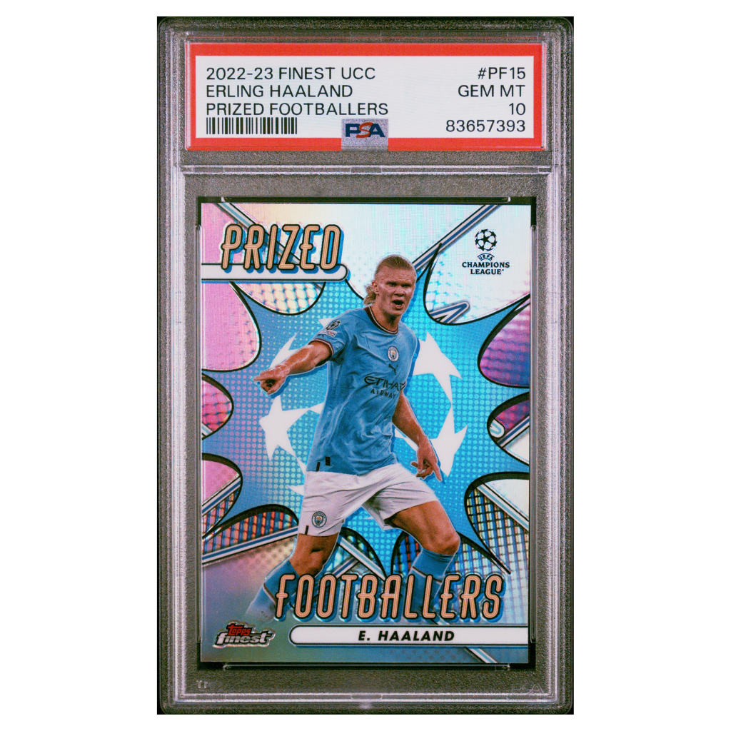 2022-23 TOPPS FINEST UEFA CLUB COMPETITIONS PRIZED FOOTBALLERS #PF15 ERLING HAALAND