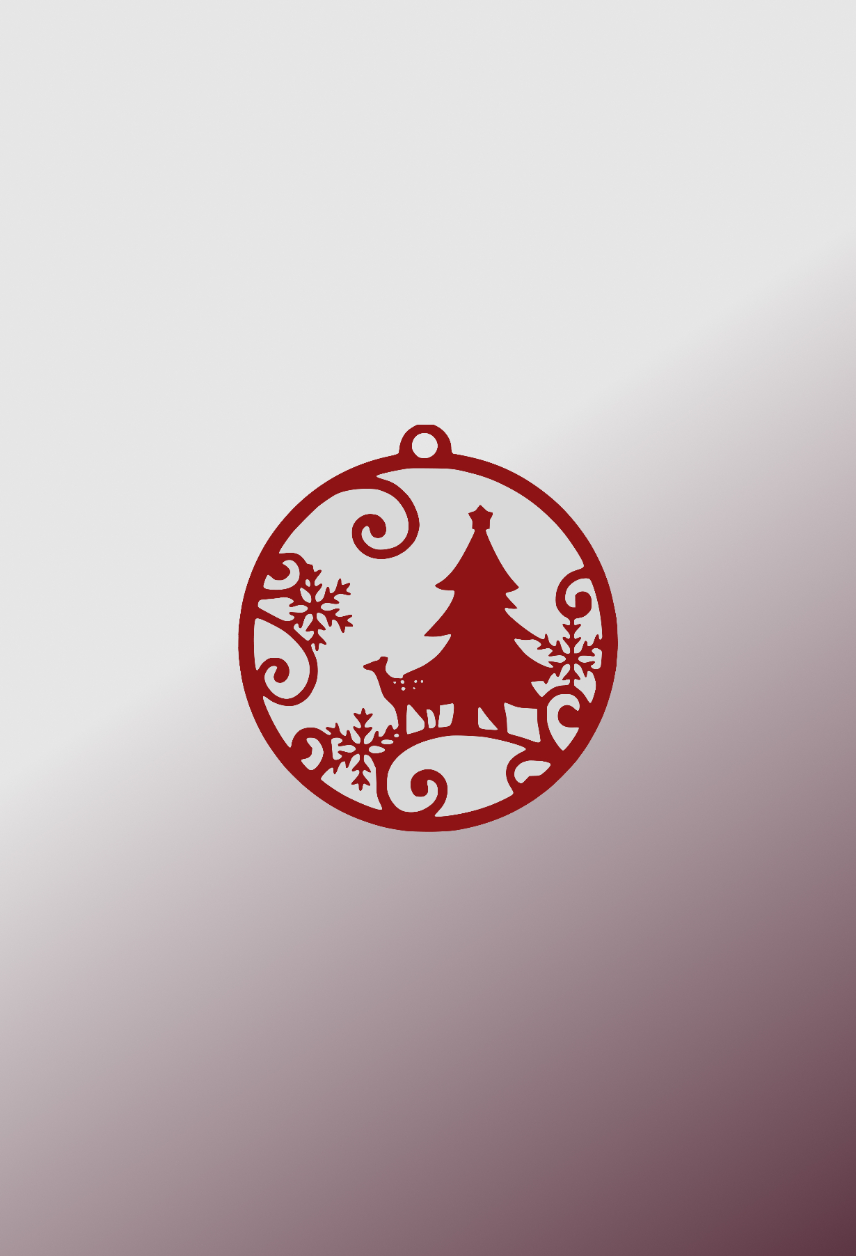 Металева різдвяна кулька з оленем та ялинкою “Winter Forest”