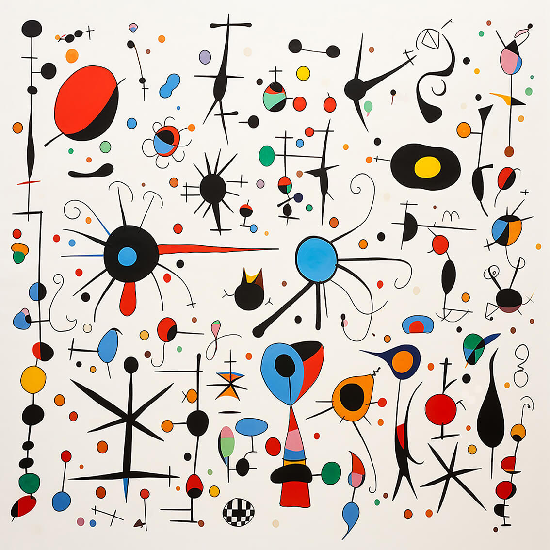 Microbes, 80x80 cm, original acrylic painting on canvas