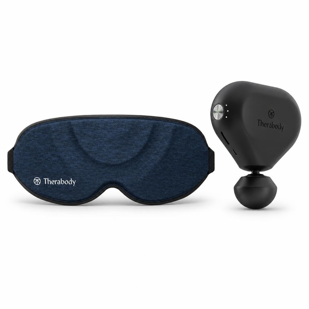 Набір маска для очей SmartGoggles SleepMask та перкусійний масажер Theragun Mini 3.0