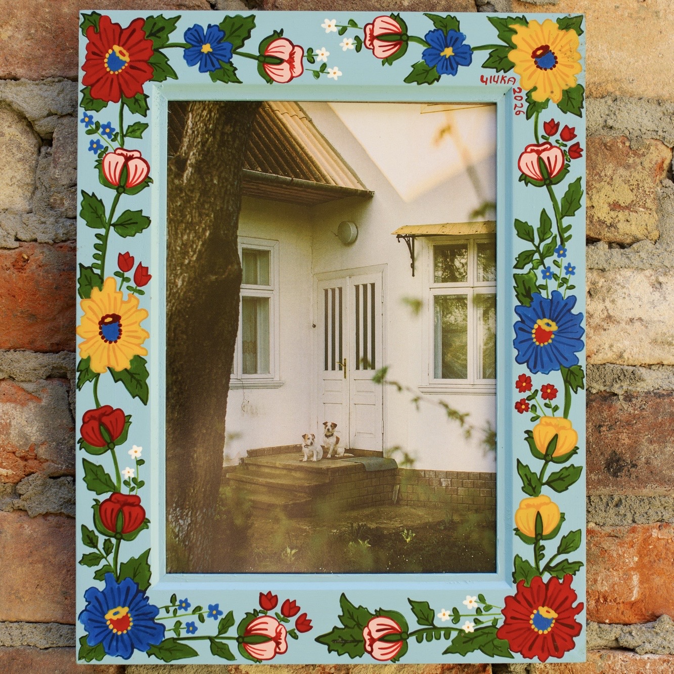 Мальована рамка "Блакитна Чічка", 38*28 см